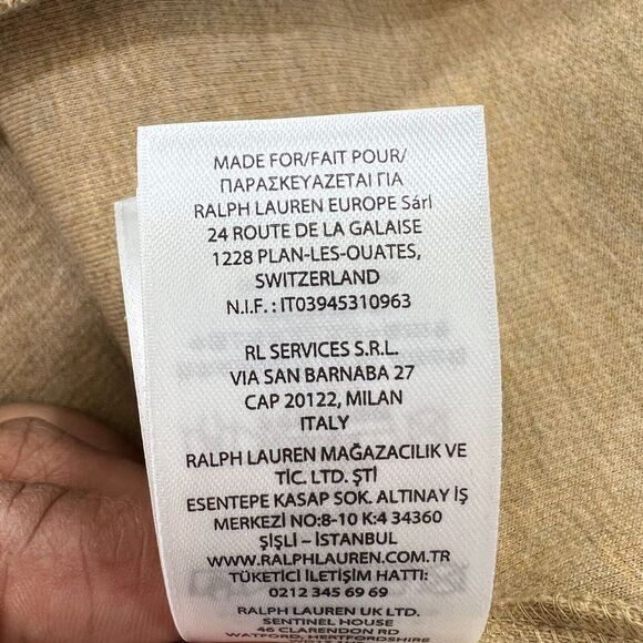 Polo Ralph Lauren Mens 2XL Tan Estate-Rib Cotton Quarter-Zip Pullover Jocy Logo - Picture 9 of 13